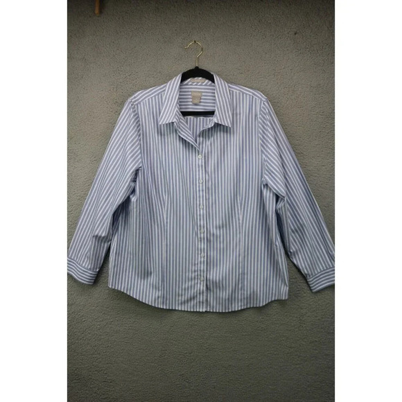 Chico's No-Iron Coolmax-All Seasons Long Sleeve Top-Size 3 or XL-Striped - Picture 1 of 11